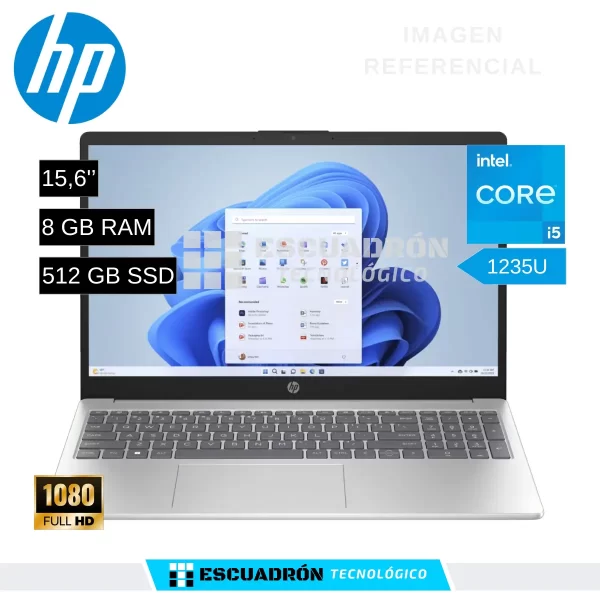 LAPTOP HP INTEL CORE I5 1235U / 8 GB DDR4 / 512 SSD / 15,6'' FHD