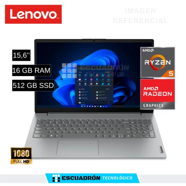 LAPTOP LENOVO V15 G4 AMN / AMD RYZEN 5 7520U / 16 GB DDR4 / 512 GB SSD / 15,6'' FHD