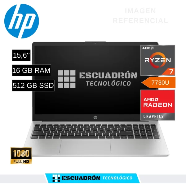 LAPTOP HP / AMD RYZEN 7 7730 U/ 16 GB DDR4 / 512 SSD / 15,6'' FHD
