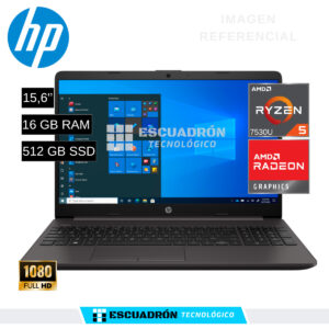 LAPTOP HP 255 G10 / AMD RYZEN 5 7530U / 16 GB DDR4 / 512 GB SSD / 15,6'' FHD