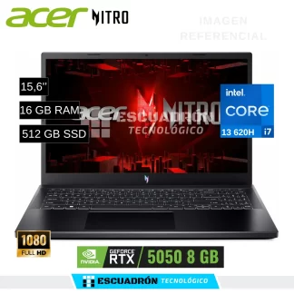 LAPTOP ACER NITRO V15 / INTEL CORE I7 13620H / RTX 5050 8 GB / 16 GB RAM DDR5 /  512GB SSD NVME / 15.6 FHD 144HZ