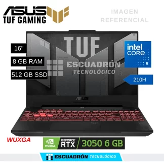 LAPTOP ASUS TUF GAMING F16 / CORE 5 210H / RTX 3050 6GB / 8 GB RAM / 512 GB SSD NVME / 16'' WUXGA