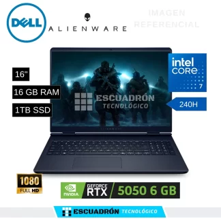 LAPTOP DELL ALIENWARE AURORA 16 / INTEL CORE 7 240H / RTX 5050 6 GB / 16 GB RAM / 1 TB SSD NVME / 16'' FHD