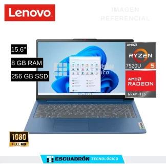 LAPTOP LENOVO IDEAPAD 1 / AMD RYZEN 5 7520U / 8 GB DDR4 / 256 GB SSD / 15,6'' FHD X360