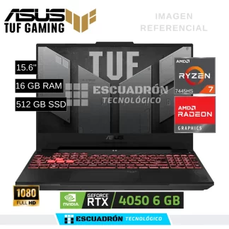 LAPTOP ASUS TUF GAMING A16 AMD RYZEN 7 7445HS / RTX 4050 6GB / 16 GB RAM DDR5 / 512 GB SSD NVME / 15.6'' FHD